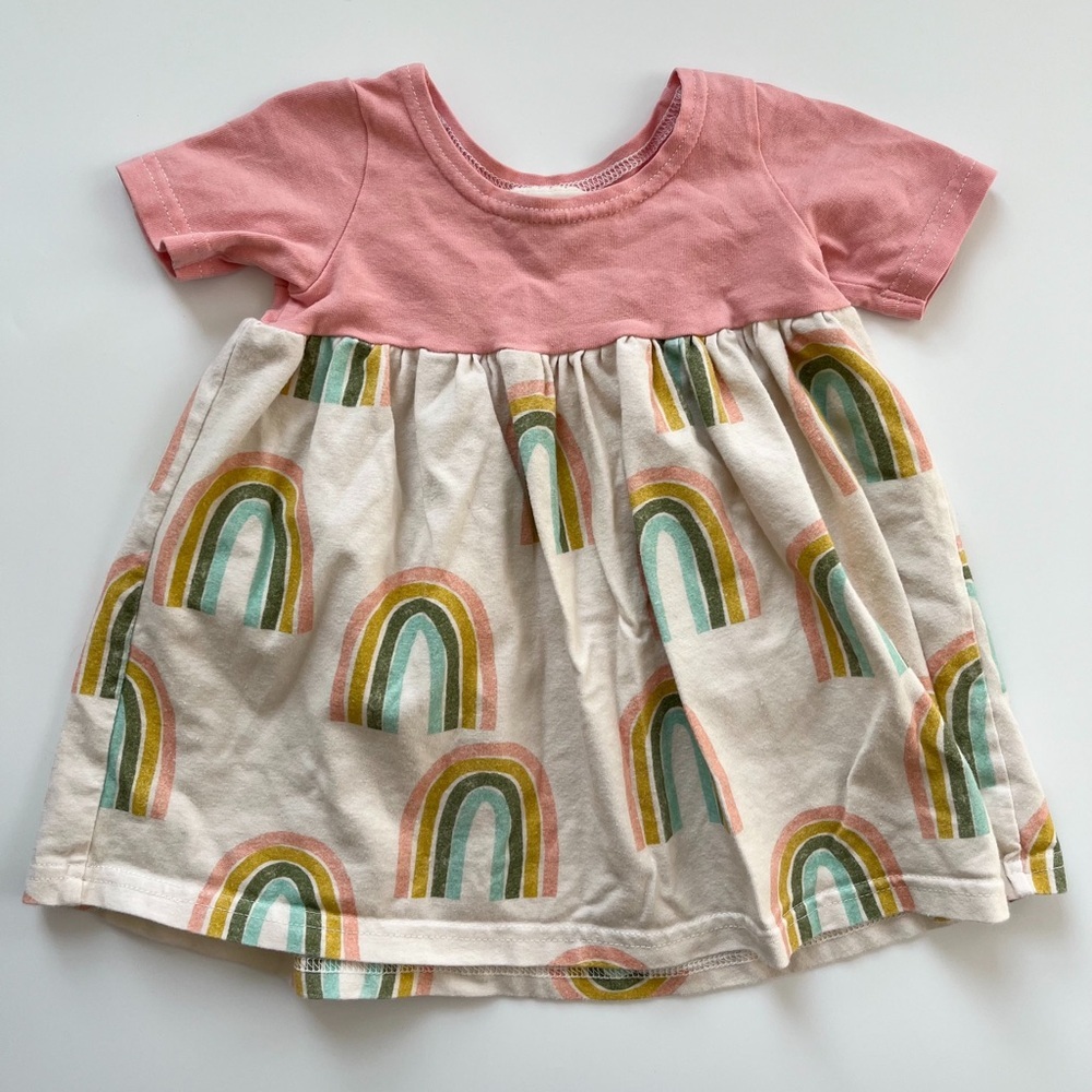 Pink and Rainbow Baby Dress